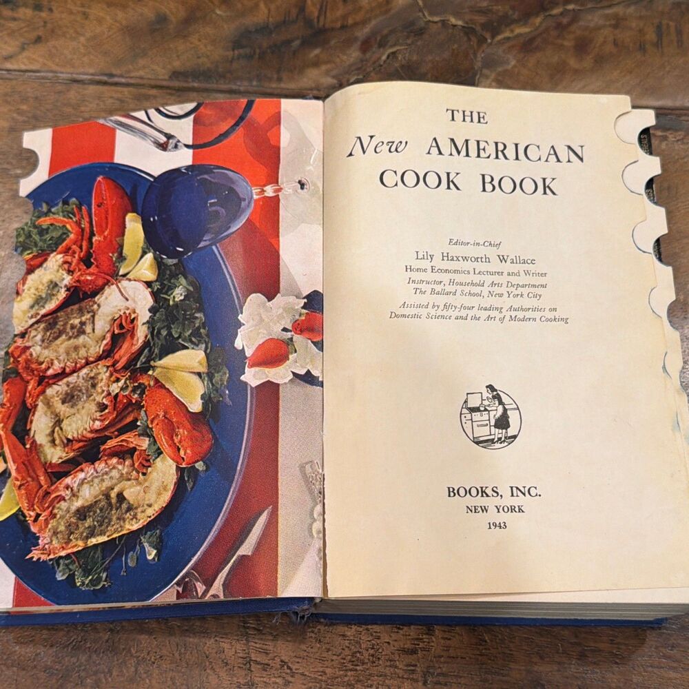 The New American Cook Book 1943 By Lily Wallace Vtg Thumb Index WW2 - Picture 9 of 13